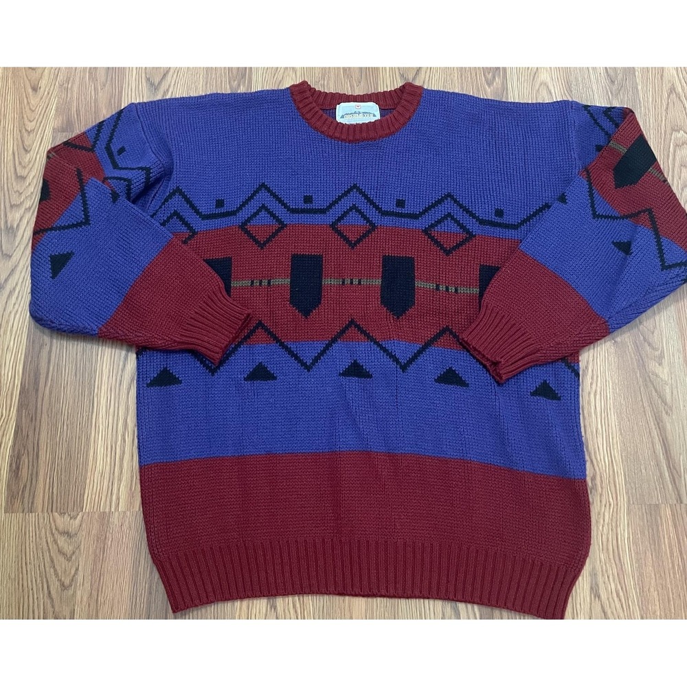 Obermeyer Luna Sweater Mens XL Wool Blend Geometric Ski 90s